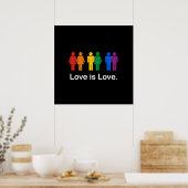 LOVE IS LOVE ZWART POSTER (Keuken)