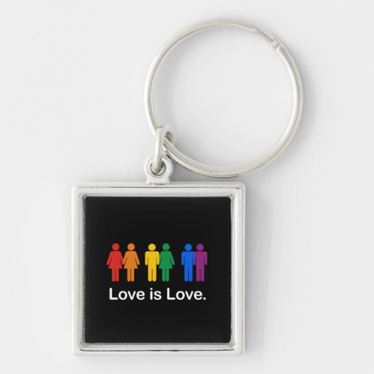 LOVE IS LOVE ZWART SLEUTELHANGER (Voorkant)