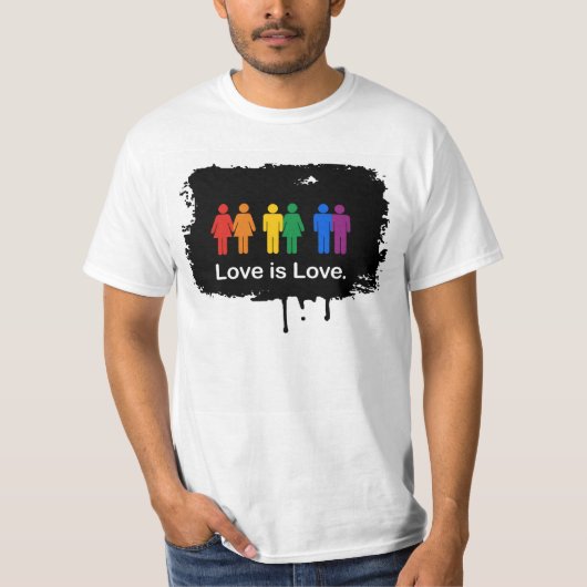 LOVE IS LOVE ZWART T-SHIRT (Voorkant)