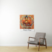 LOVE IS MY RELIGION WALL ART TAPESTRY WANDKLEED (In situ)