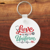 Love Is My Uniform Nurse Sleutelhanger (Voorkant)