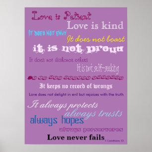 Love is Patient Bible Verse Poster