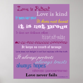 Love is Patient Bible Verse Poster