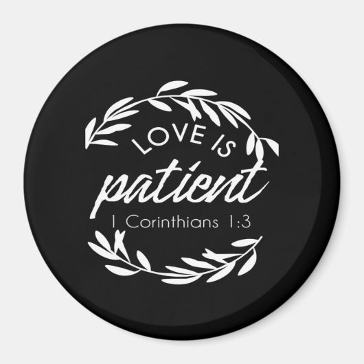 Love Is Patient Corinthians Scripture Minimal Desi Magneet (Voorkant)