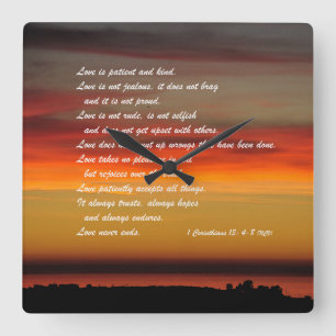 Love is Patient Custom Wall Clock Vierkante Klok