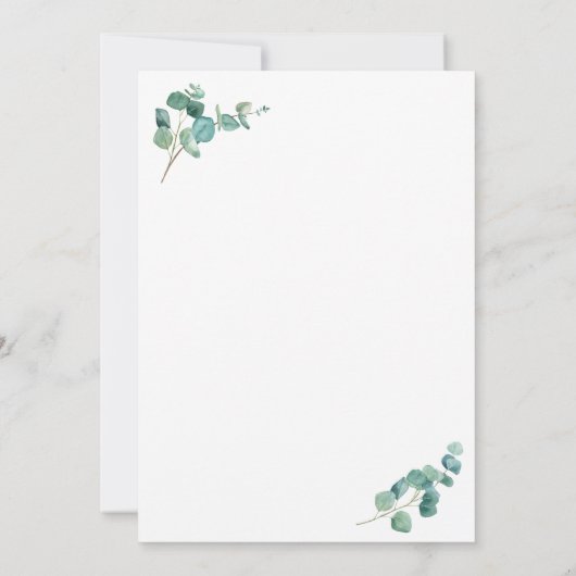Love is Patient Eucalyptus Postponed Wedding Card Kaart (Achterkant)