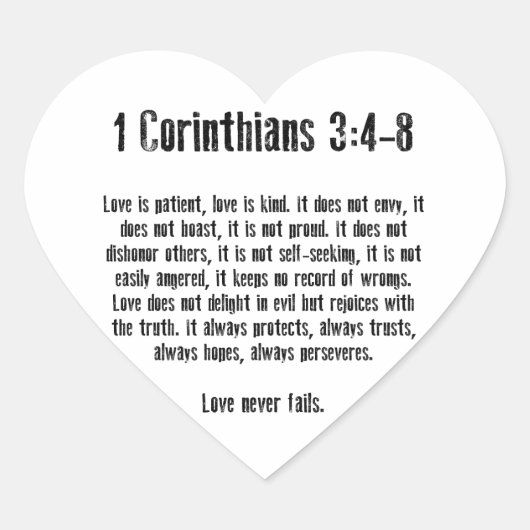 Love is Patient Hart Sticker (Voorkant)