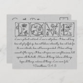 Love is Patient-Kind-Not Fails~Scripture~Wedding Aankondigingskaart (Voorkant / Achterkant)