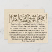 Love is Patient-Kind-Not Fails~Scripture~Wedding Briefkaart (Voorkant / Achterkant)