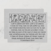 Love is Patient-Kind-Not Fails~Scripture~Wedding Briefkaart (Voorkant / Achterkant)