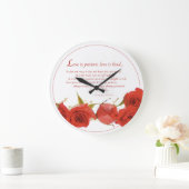 Love is Patient Red Rose Grote Klok (Huis)