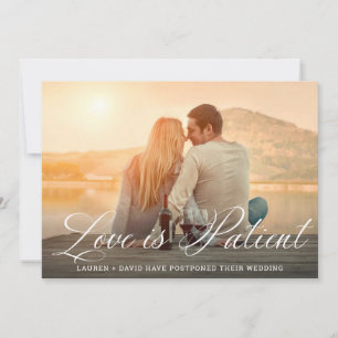 Love is Patient Romantic Script Photo Wedding Aankondiging