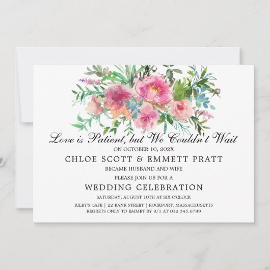 Love is Patient Wedding Announcement Uitnodiging (Voorkant)