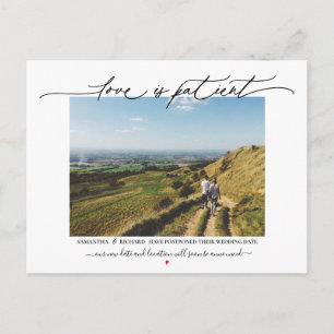 Love is Patient Wedding Postponement Briefkaart