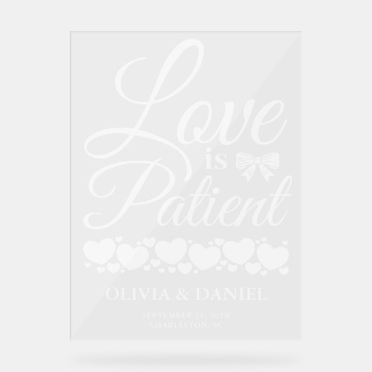  Love is Patient Wedding Welcome (Recto)