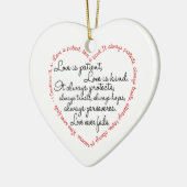 Love is Patient Word Heart Keramisch Ornament (Links)