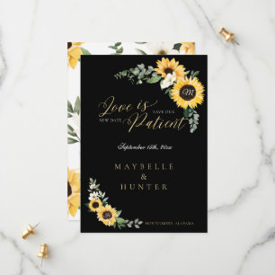 Love is Patient Yellow Waterverf Sunflower Wreath Save The Date