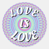 Love is Pride Classic Round Sticker (Voorkant)