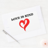 "LOVE IS SOORT HART" RECHTHOEKIGE STICKER (Envelop)