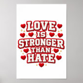 Love Is Stronger Than Hate Valentine Poster – Red  (Devant)