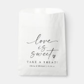 Love is Sweet Black and White Script Wedding Bedankzakje (Voorkant)