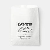 Love is Sweet Black Wedding Monogram Bedankzakje (Voorkant)