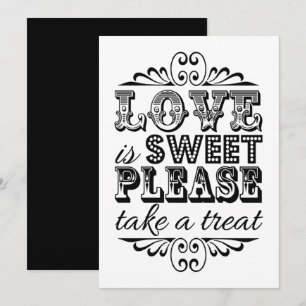 Love is Sweet - Black & White WeduwSign
