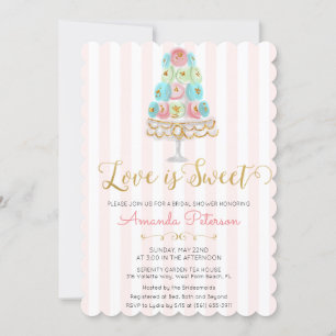 Love is Sweet Bridal Shower Invitation Kaart