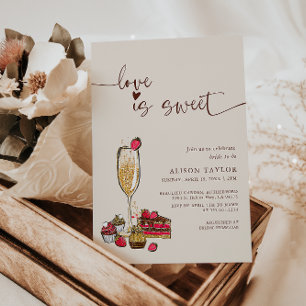 Love Is Sweet Bruiloftsfeest Gold Champagneglas  Kaart