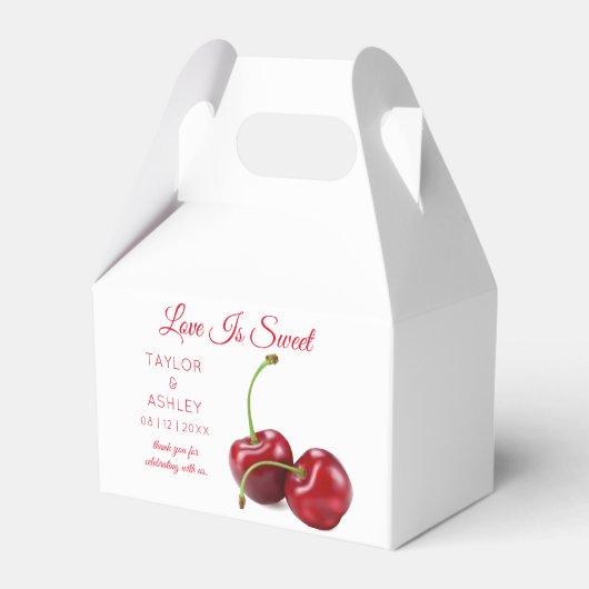 Love is Sweet Cherry Fruit | Weddenschap-forenset Bedankdoosjes (Achterkant)