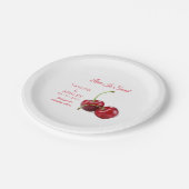 Love is Sweet Cherry Fruit | Weddenschap Papieren Bordje (Gekanteld)