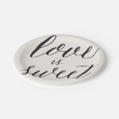 Love is Sweet Classic Script Calligraphy Wedding Papieren Bordje (Gekanteld)