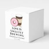 Love is Sweet Coffee and Donut | Weddenschap Bedankdoosjes (Voorkant Zijde)