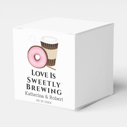Love is Sweet Coffee and Donut | Weddenschap Bedankdoosjes (Voorkant Zijde)