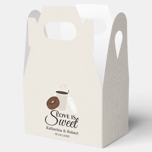 Love is Sweet Coffee and Donut | Weddenschap Bedankdoosjes (Geopend)