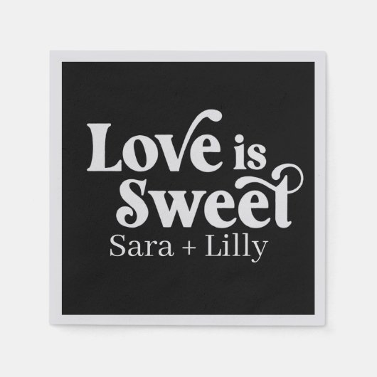 Love is Sweet Custom Wedding Servet (Voorkant)