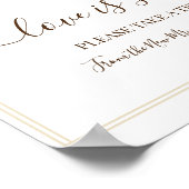 Love is Sweet Dessert Table Wedding Greenery Sign Poster (Hoek)