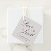 Love is Sweet Elegant Grey Wedding Bedankjes Labels (In situ)