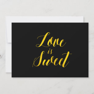 "Love is Sweet" Faux Gold Foil Chic Wedding Sign Kaart