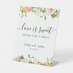 Love is Sweet Gelieve een Treat Sign te nemen Reclamebord Met Voetstuk