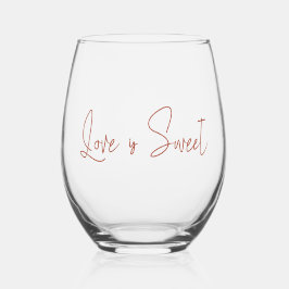 Love Is Sweet Handwritten Script Wijnglas Zonder Voet