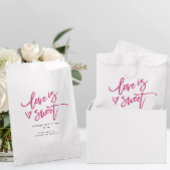 Love is Sweet Magenta Pink Wedding Fun Heart Bedankzakje