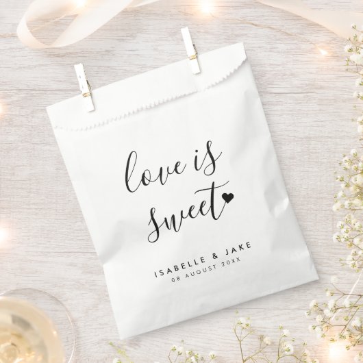 Love is Sweet | Minimale eenvoudige witte bruiloft Bedankzakje (Geknipt)