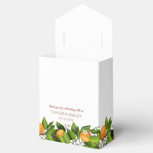 Love is Sweet Oranje Citrus Fruit | Weddenschap Bedankdoosjes (Geopend)