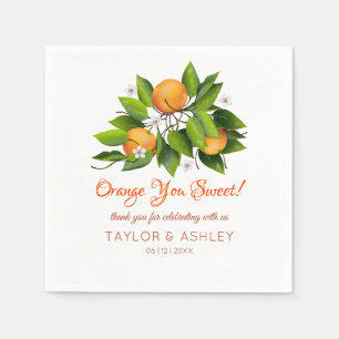 Love is Sweet Oranje Citrus Fruit   Weddenschap Servet