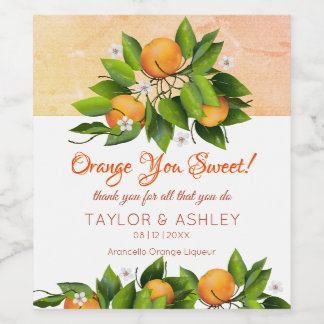 Love is Sweet Oranje Fruit Wijn Etiket