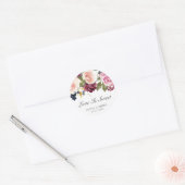 Love is Sweet Paarse Elegant Herfst Floral Wedding Ronde Sticker (Envelop)