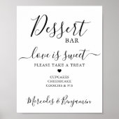 Love is Sweet Personalized Wedding Dessert Bar Poster (Voorkant)