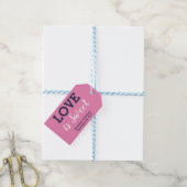 Love is Sweet Pink Navy Blue Wedding Snoep Favor Cadeaulabel (Met Touw)