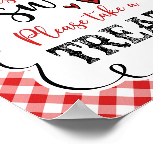 Love is Sweet Red Gingham Picnic I do BBQ Poster (Hoek)